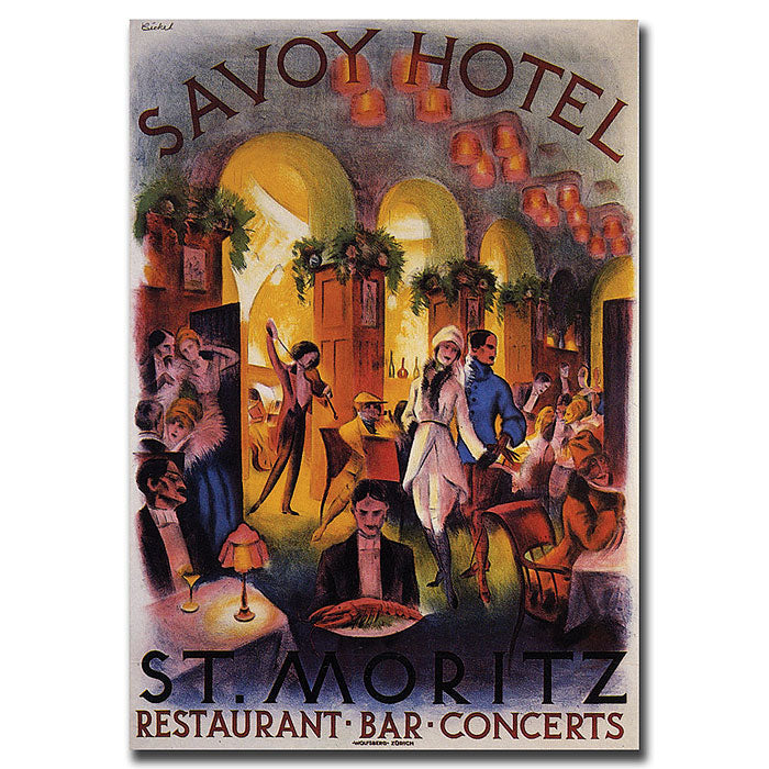 Savoy Hotel St. Moritz 14 x 19 Canvas Art Image 1