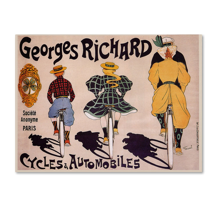 Georges Richard Cycles and Automobiles 14 x 19 Canvas Art Image 1