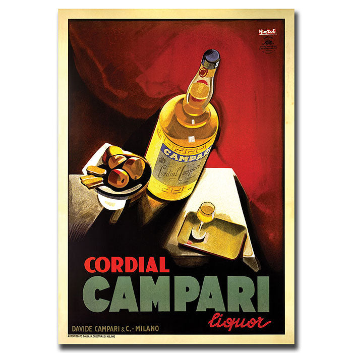 Cordial Campari Liquor 14 x 19 Canvas Art Image 1