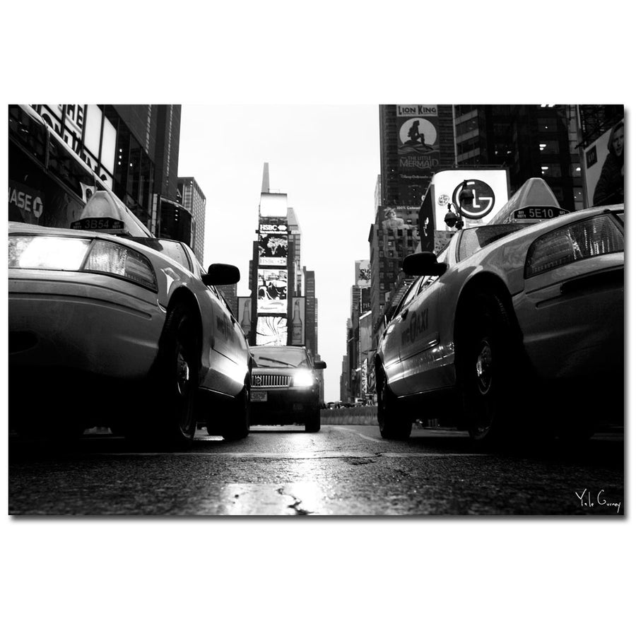 Yale Gurney Broadway Taxis 14 x 19 Canvas Art Image 1