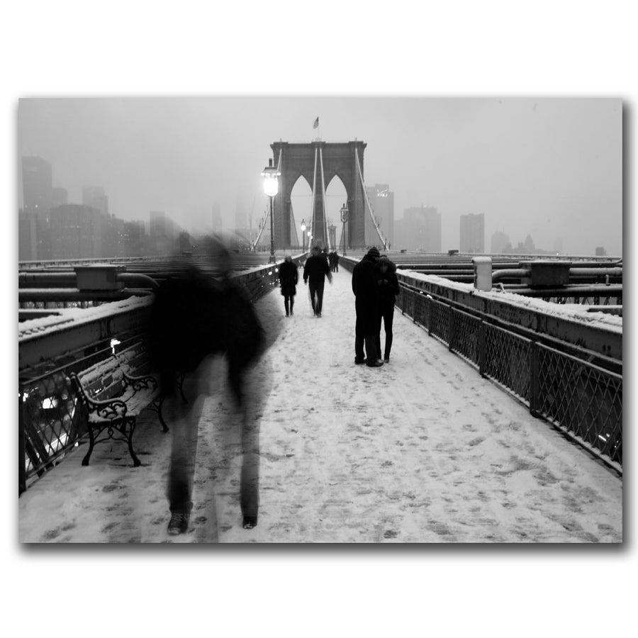 Yale Gurney Love on the Brooklyn Bridge 14 x 19 Canvas Art Image 1