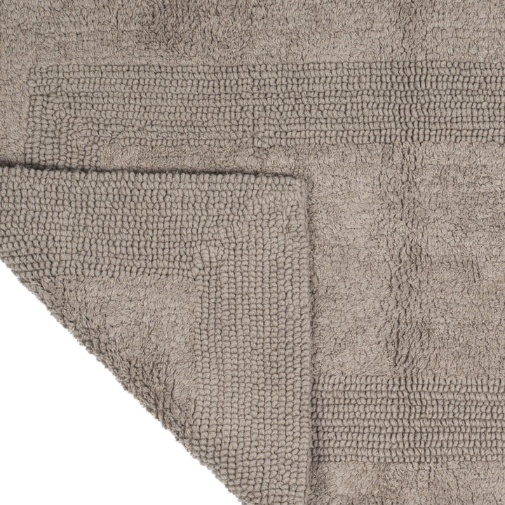 Lavish Home 100% Cotton Reversible Long Bath Rug Taupe 24x60 Soft Absorbent Image 3