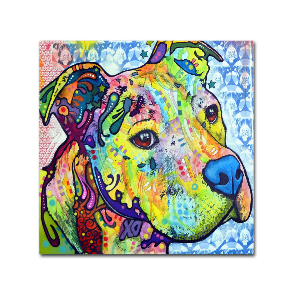 Dean Russo Thoughtful Pitbull III Canvas Wall Art 14 x 14 Image 1