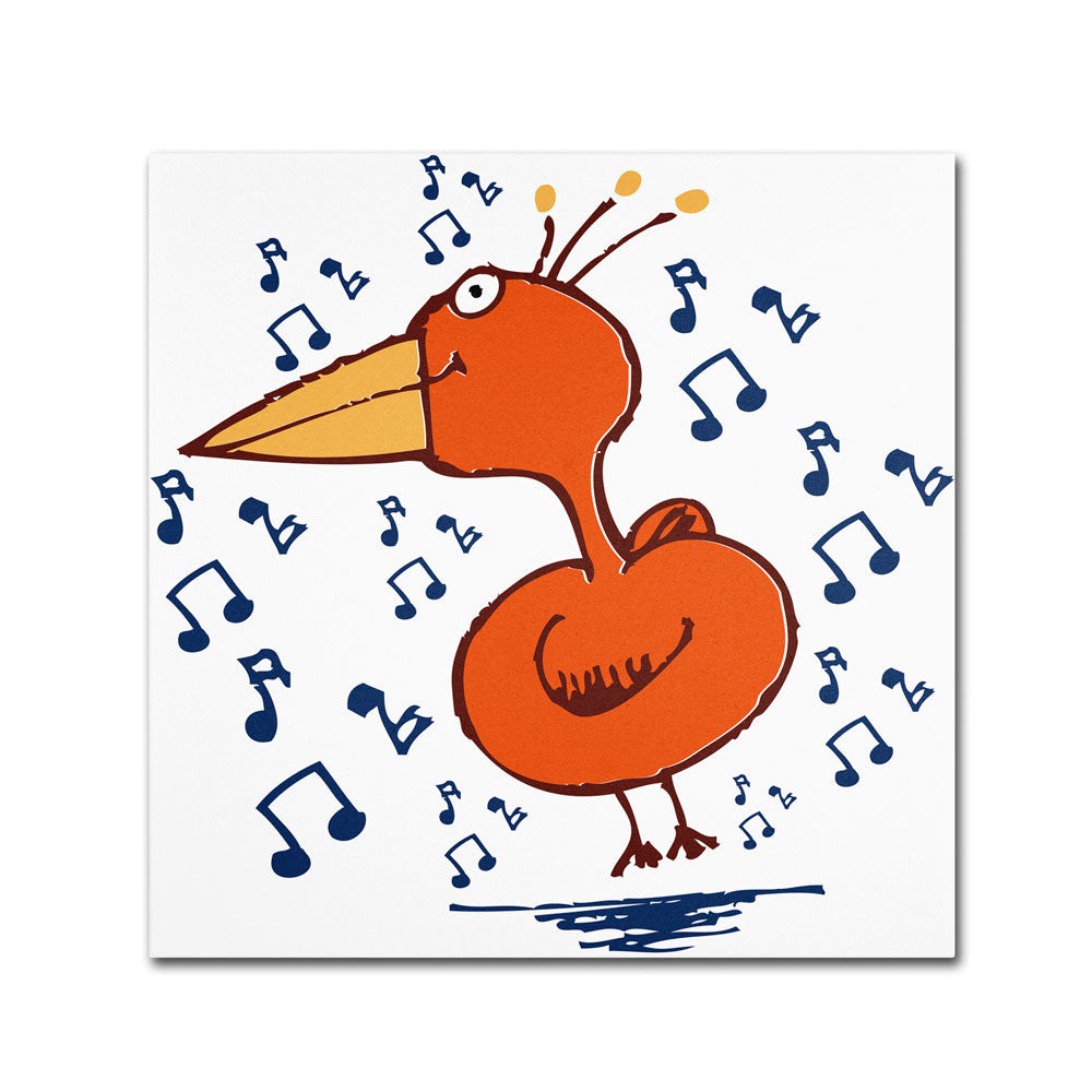 Carla Martell Music Bird Canvas Wall Art 14 x 14 Image 1