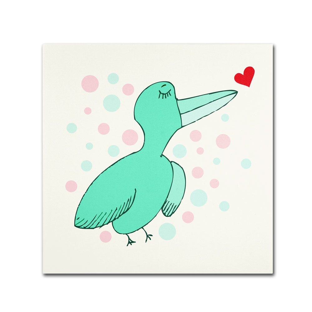 Carla Martell Dreamy Love Bird Canvas Wall Art 14 x 14 Image 1