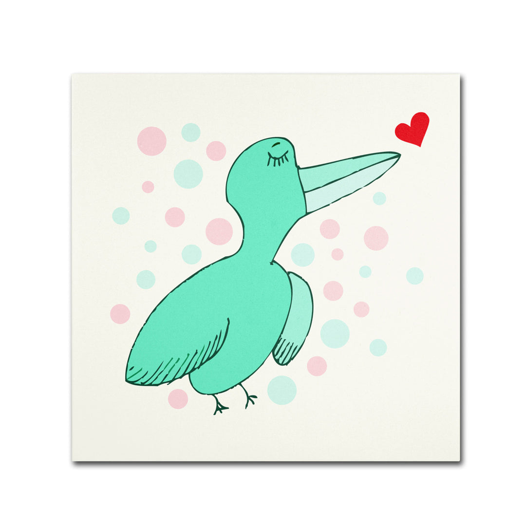 Carla Martell Dreamy Love Bird Canvas Wall Art 14 x 14 Image 2