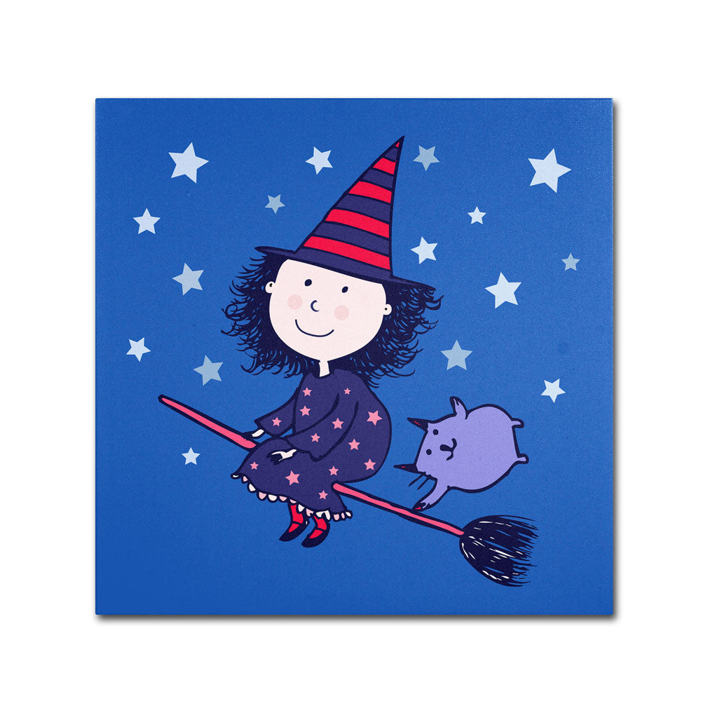 Carla Martell Lovely Little Witch Canvas Wall Art 14 x 14 Image 1