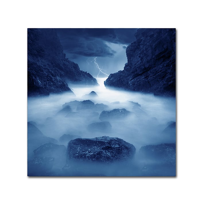 Moises Levy Tormenta en Ixtapa Blue Canvas Wall Art 14 x 14 Image 1