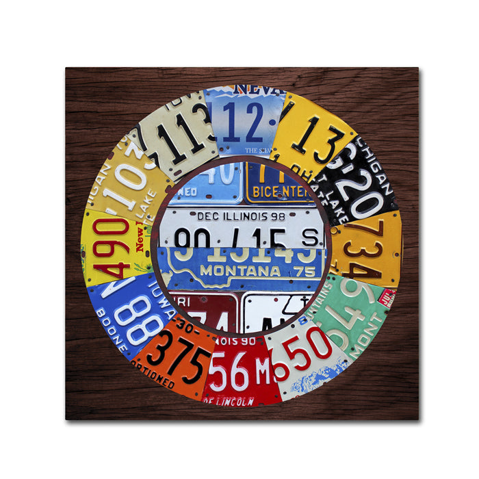 Design Turnpike Clock Square Canvas Wall Art 14 x 14 Image 1