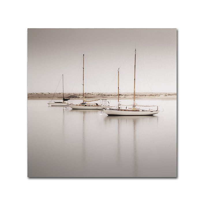 Moises Levy Three Boats Canvas Wall Art 14 x 14 Image 1