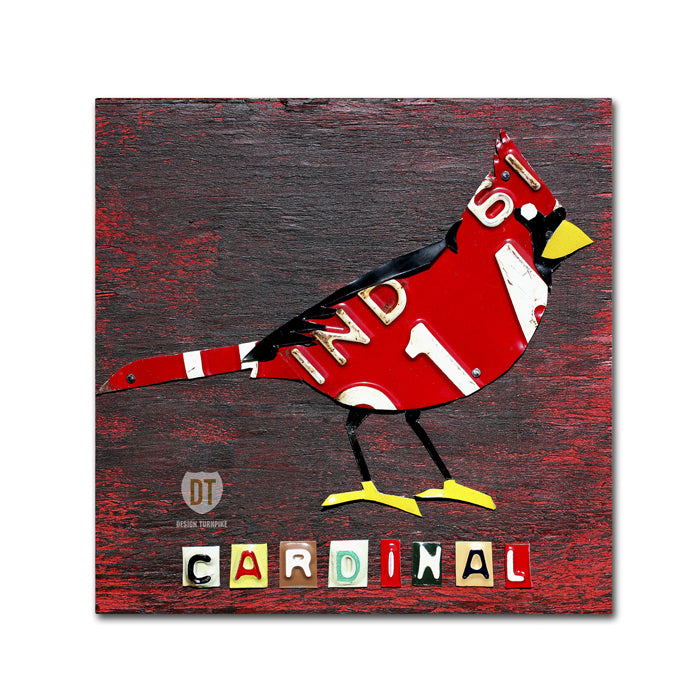 Design Turnpike Indiana Cardinal Canvas Wall Art 14 x 14 Image 1