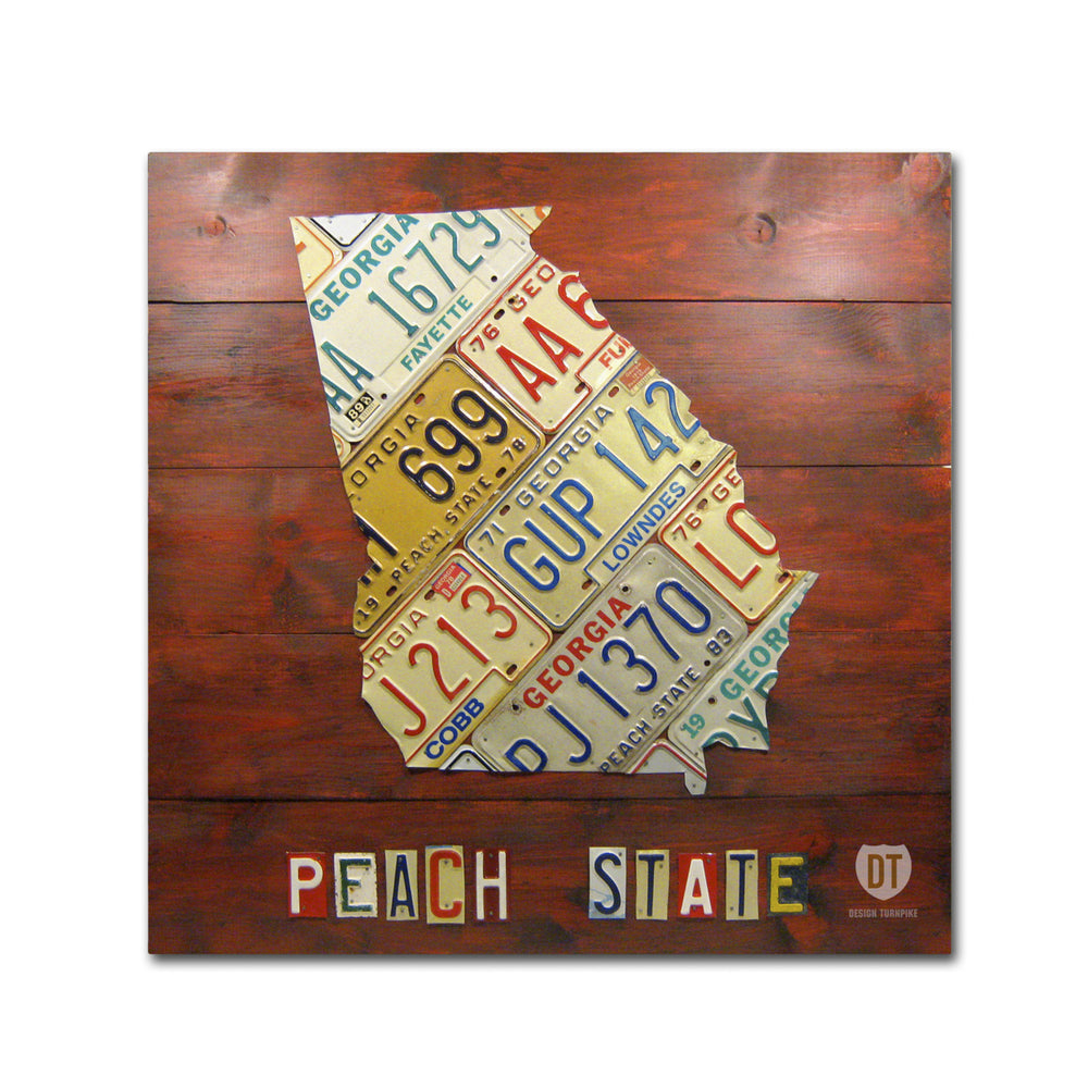 Design Turnpike Georgia Map Canvas Wall Art 14 x 14 Image 2