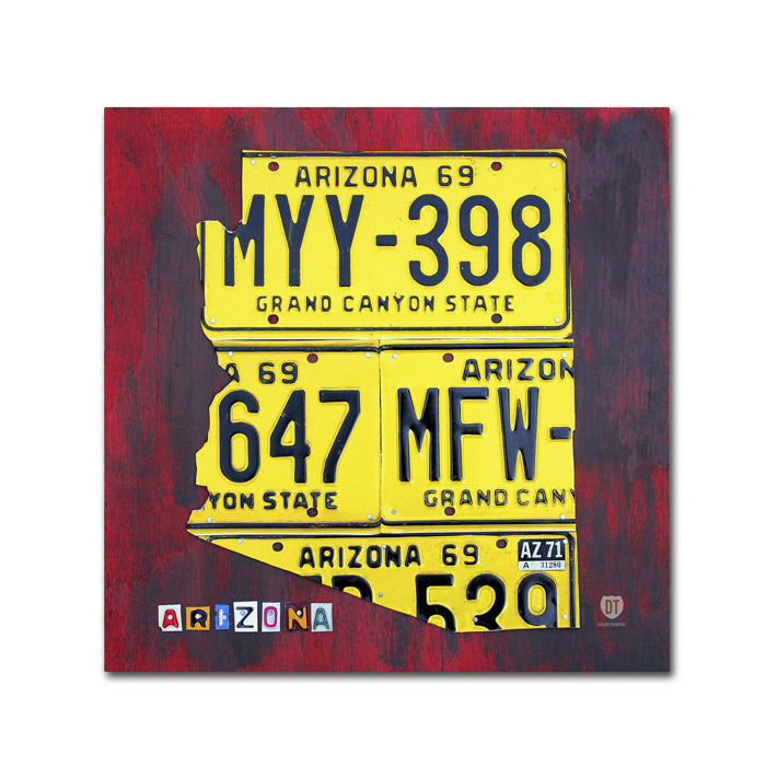 Design Turnpike Arizona License Plate Canvas Wall Art 14 x 14 Image 1