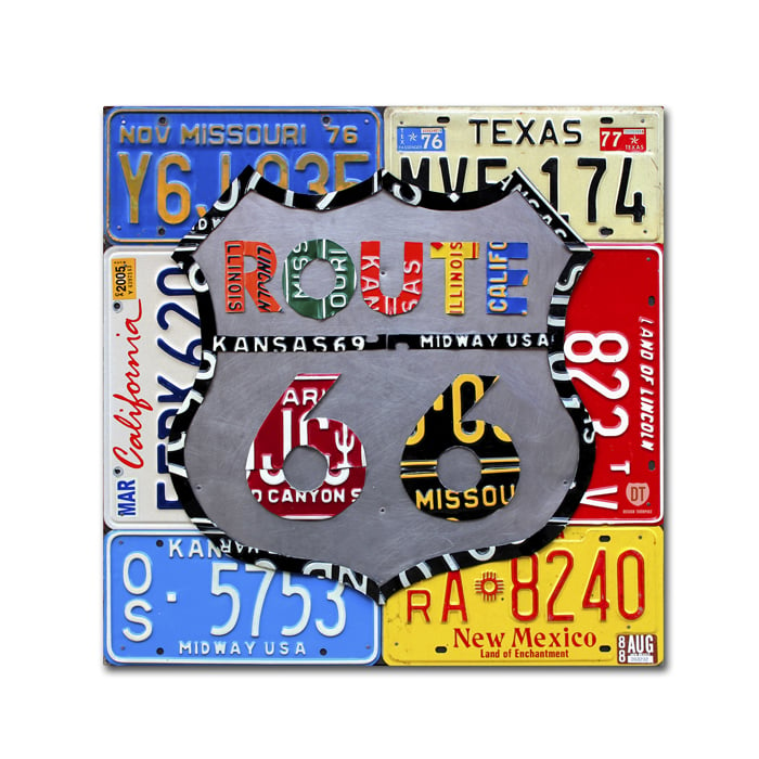 Design Turnpike Route 66 Road Sign Canvas Wall Art 14 x 14 Image 1