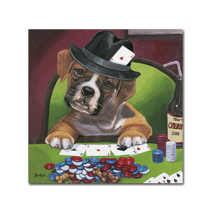 Jenny Newland Poker Dogs 2 Canvas Wall Art 14 x 14 Image 1