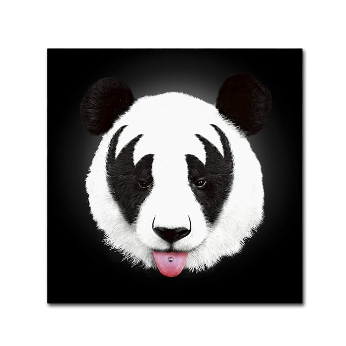 Robert Farkas Kiss Of A Panda Canvas Wall Art 14 x 14 Image 1