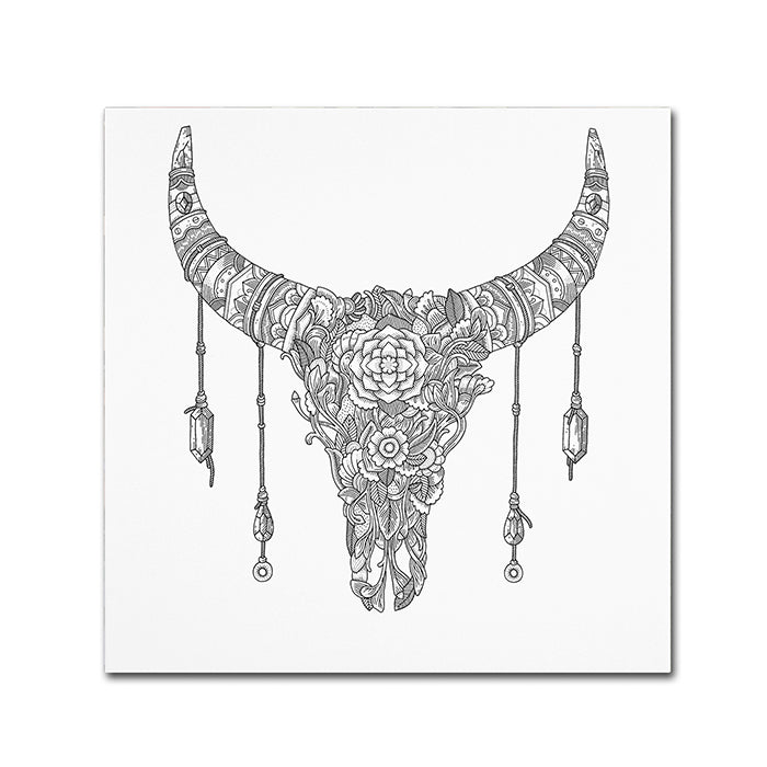 Filippo Cardu Buffalo Skull Canvas Wall Art 14 x 14 Image 1