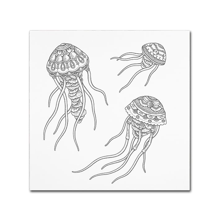 Filippo Cardu Jellyfish Family Canvas Wall Art 14 x 14 Image 1