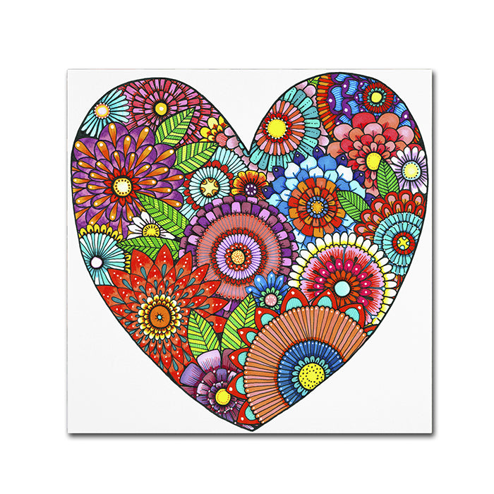 Hello Angel Floral Heart Canvas Wall Art 14 x 14 Image 1