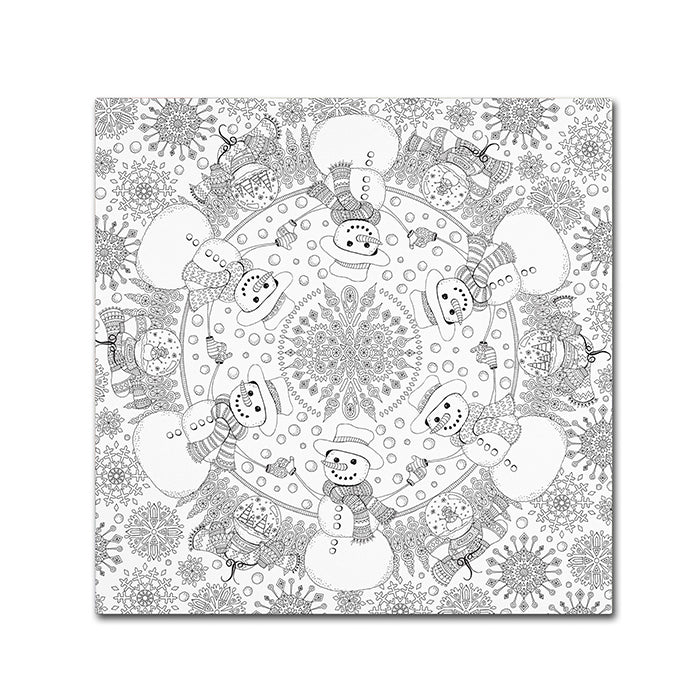 Hello Angel Frosty the Snowman Mandala Canvas Wall Art 14 x 14 Image 1