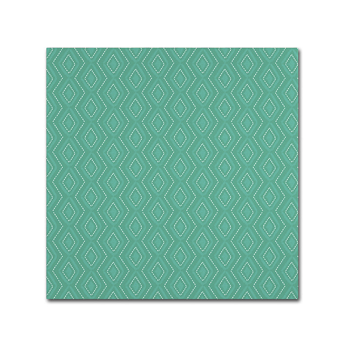 Hello Angel Teal Diamonds Canvas Wall Art 14 x 14 Image 1