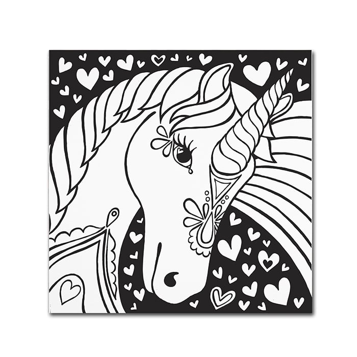 Hello Angel Sweet Unicorn Canvas Wall Art 14 x 14 Image 1