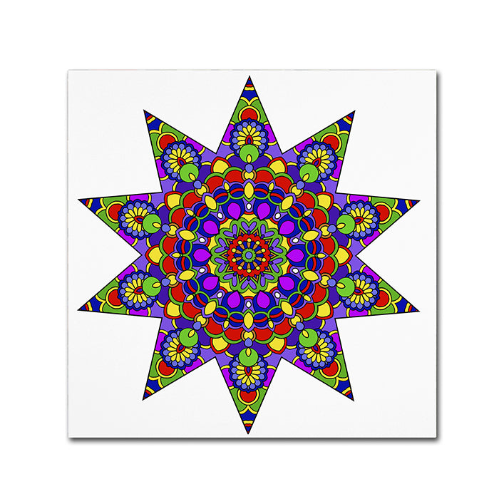 Kathy G. Ahrens Being Silly Mandala Colored Canvas Wall Art 14 x 14 Image 1