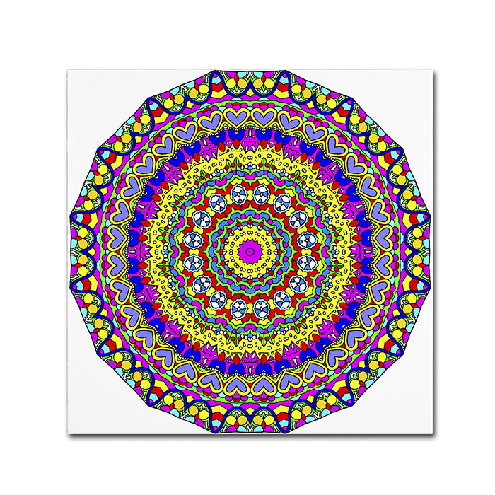 Kathy G. Ahrens Hearts Mandala Glowing Canvas Wall Art 14 x 14 Image 1