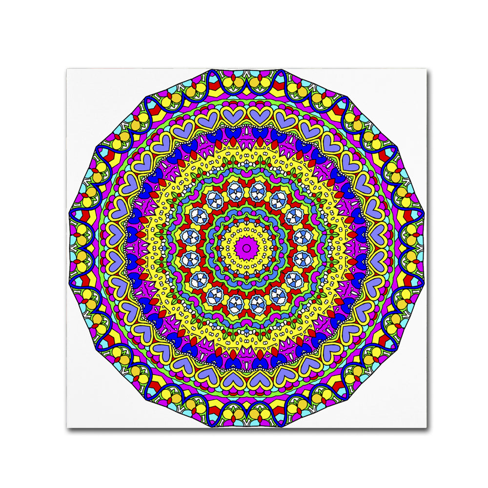 Kathy G. Ahrens Hearts Mandala Glowing Canvas Wall Art 14 x 14 Image 2