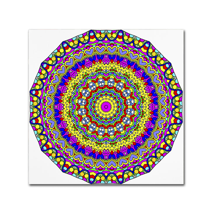 Kathy G. Ahrens Hearts Mandala Glowing Canvas Wall Art 14 x 14 Image 2