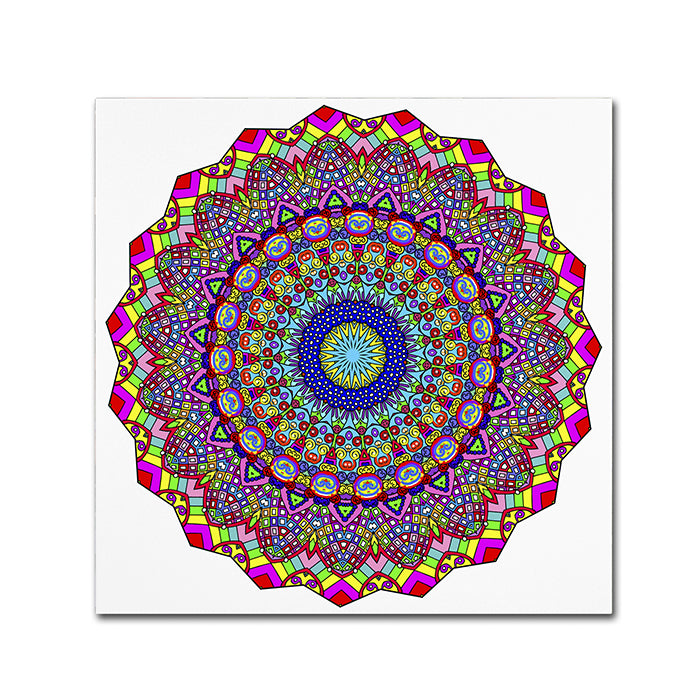 Kathy G. Ahrens Kisses Mandala in Red Canvas Wall Art 14 x 14 Image 1