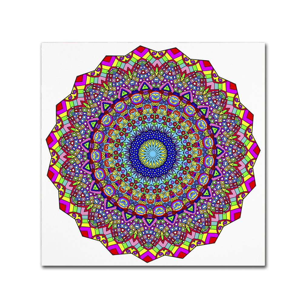 Kathy G. Ahrens Kisses Mandala in Red Canvas Wall Art 14 x 14 Image 2