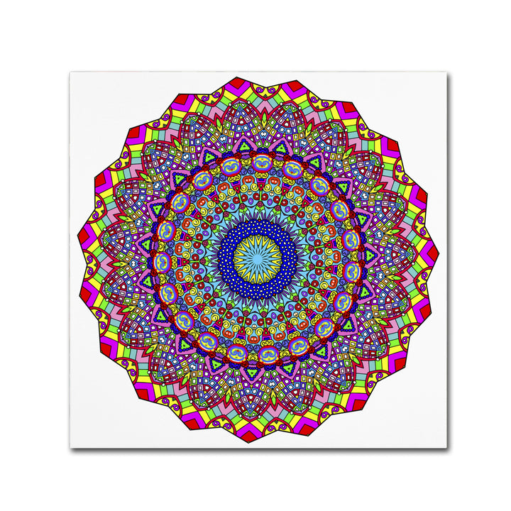 Kathy G. Ahrens Kisses Mandala in Red Canvas Wall Art 14 x 14 Image 2