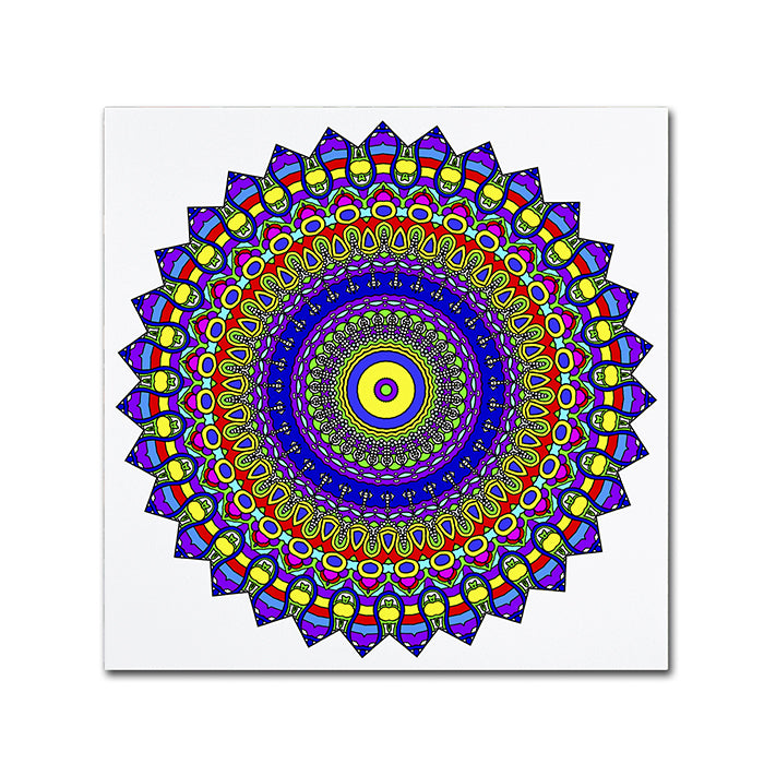 Kathy G. Ahrens Nights Mandala in Blue Canvas Wall Art 14 x 14 Image 1