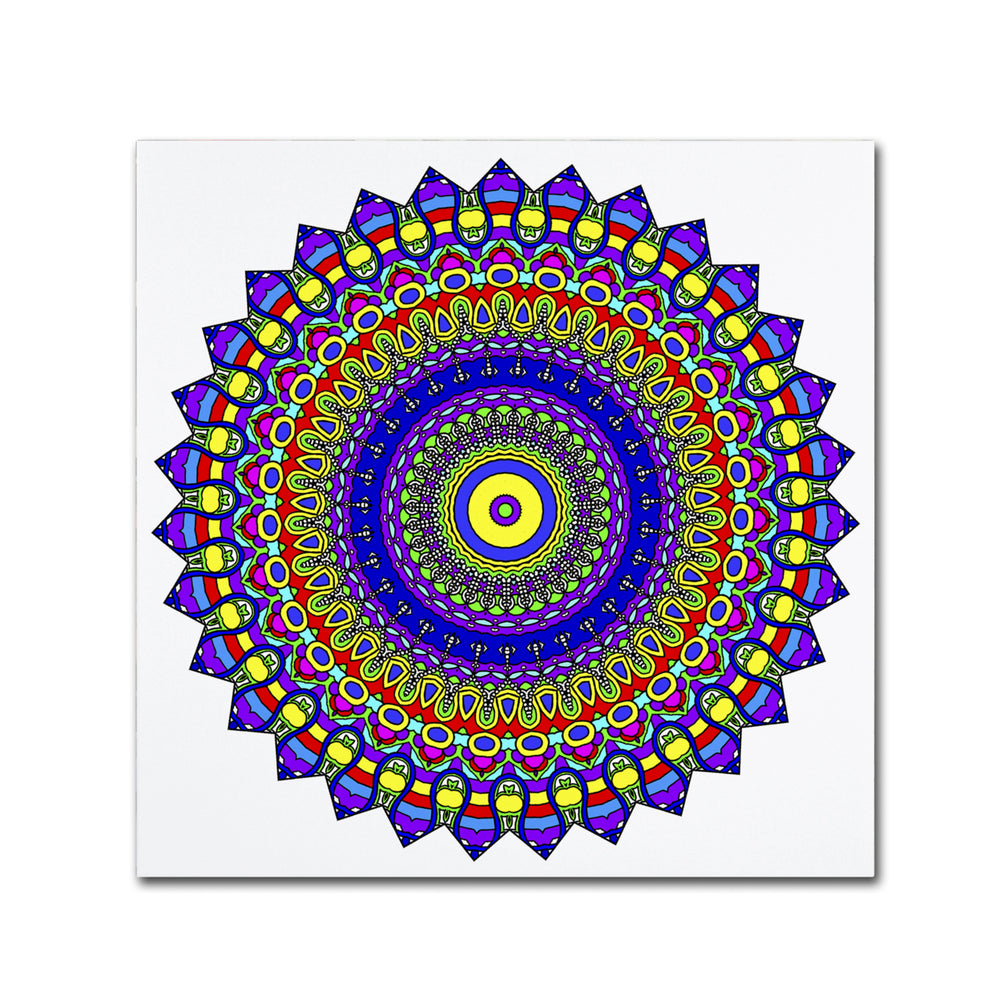 Kathy G. Ahrens Nights Mandala in Blue Canvas Wall Art 14 x 14 Image 2