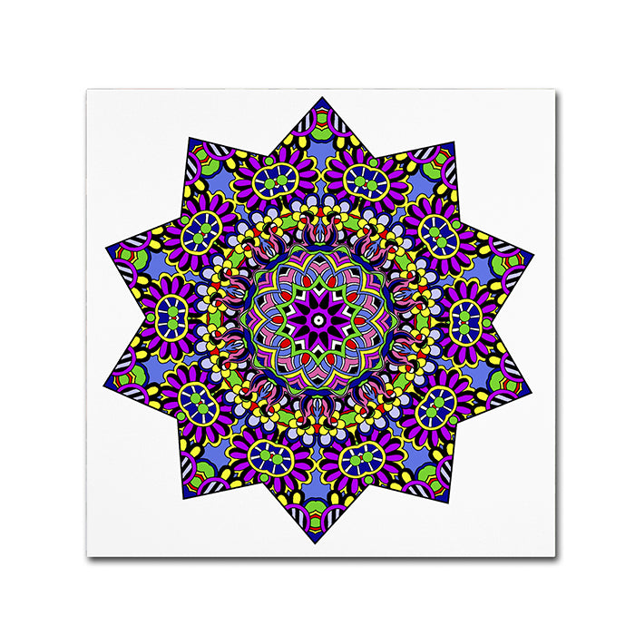 Kathy G. Ahrens Shining Mandala in Purples Canvas Wall Art 14 x 14 Image 1