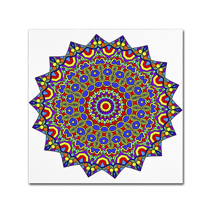 Kathy G. Ahrens Stars Mandala Beautified Canvas Wall Art 14 x 14 Image 1