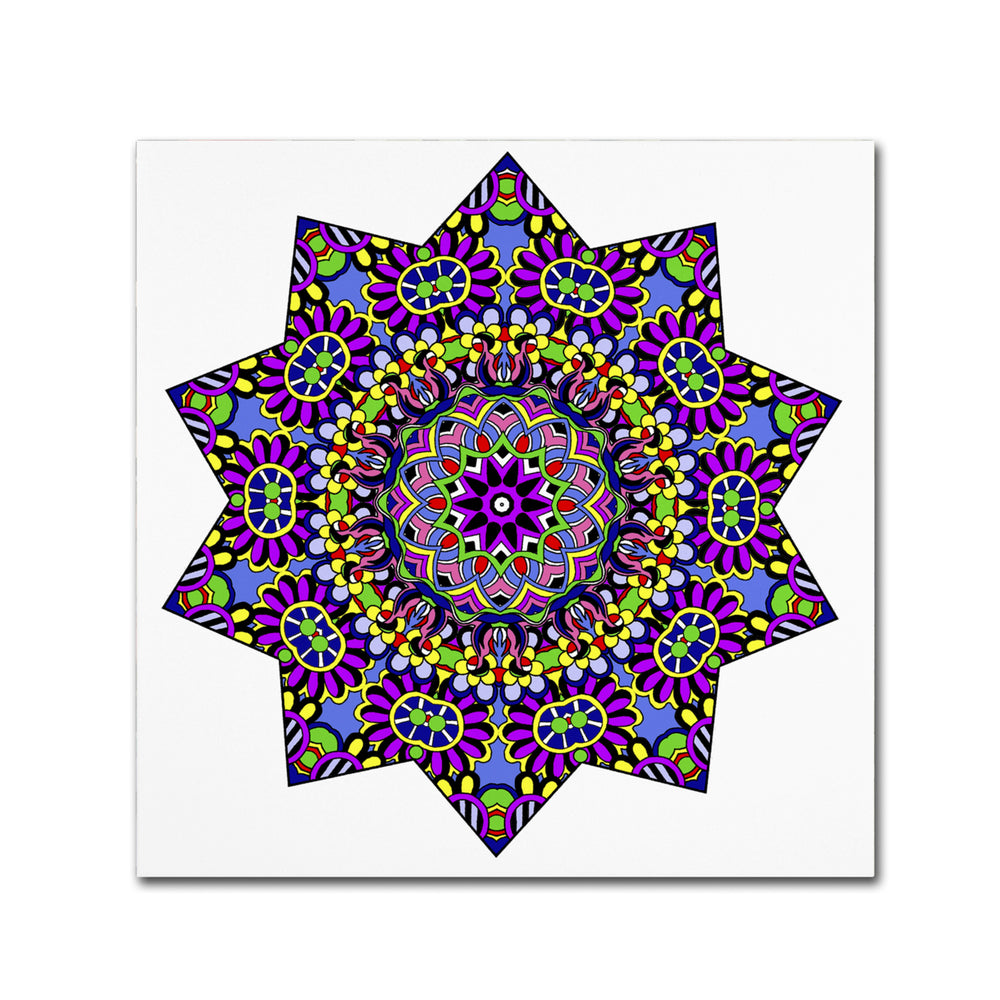 Kathy G. Ahrens Shining Mandala in Purples Canvas Wall Art 14 x 14 Image 2