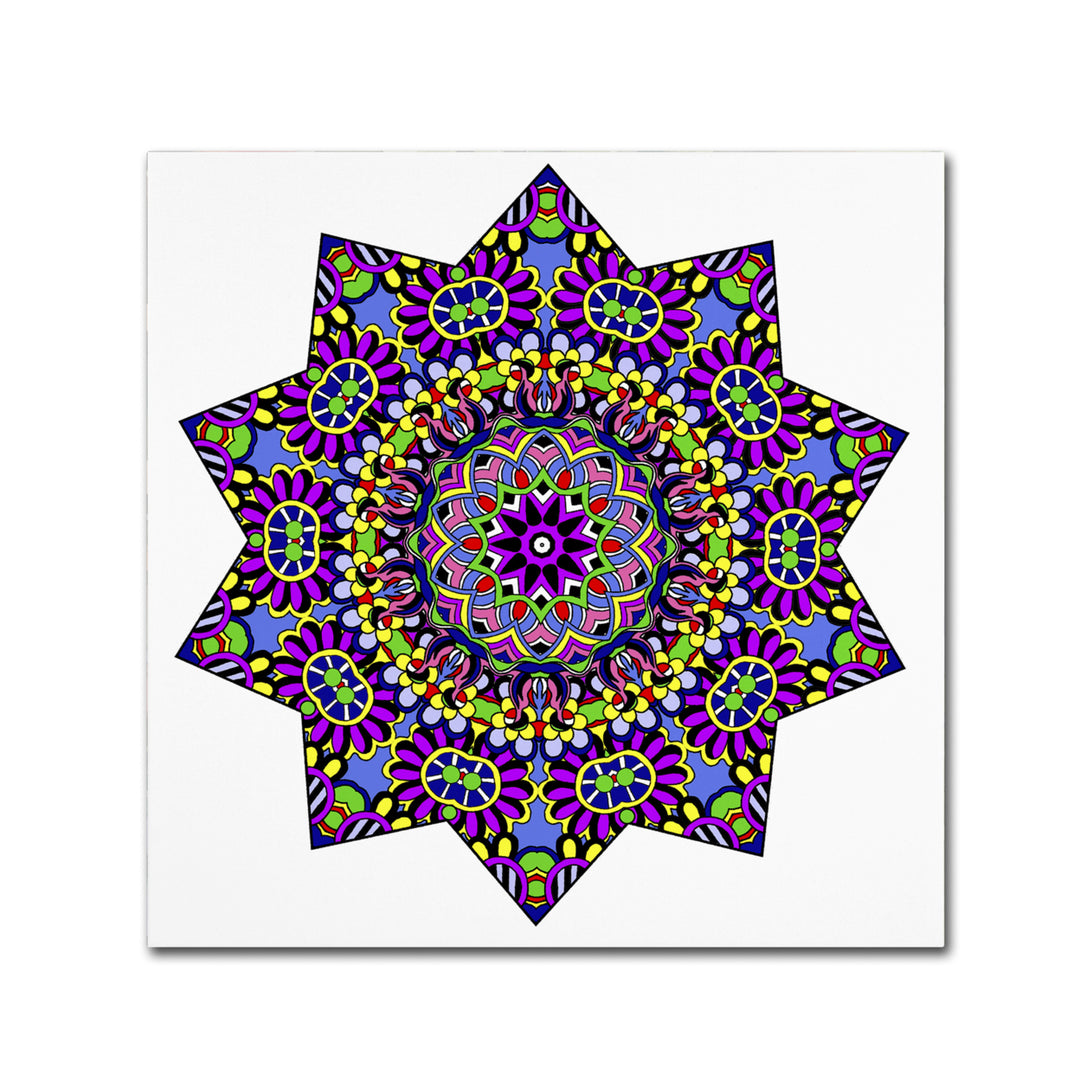 Kathy G. Ahrens Shining Mandala in Purples Canvas Wall Art 14 x 14 Image 2