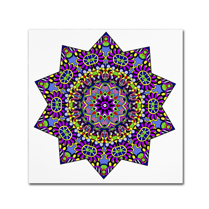 Kathy G. Ahrens Shining Mandala in Purples Canvas Wall Art 14 x 14 Image 2