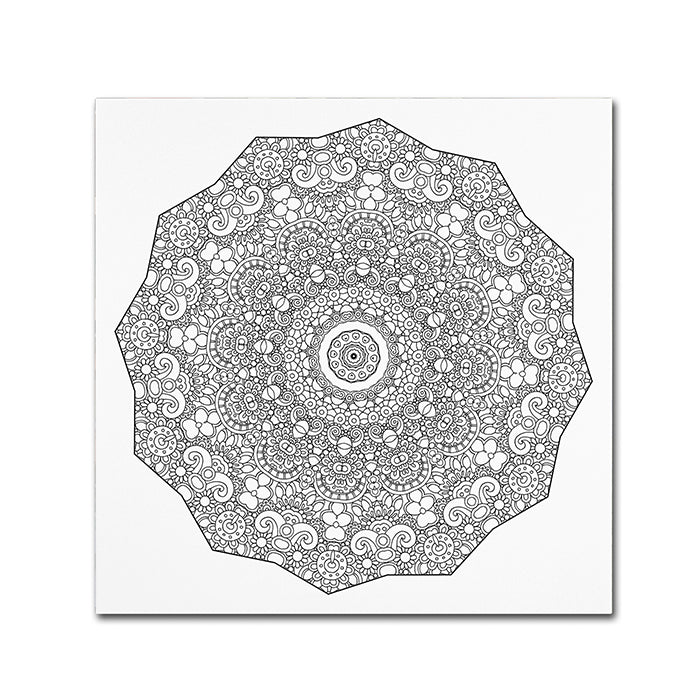 Kathy G. Ahrens The Sigh Mandala Line Art Canvas Wall Art 14 x 14 Image 1