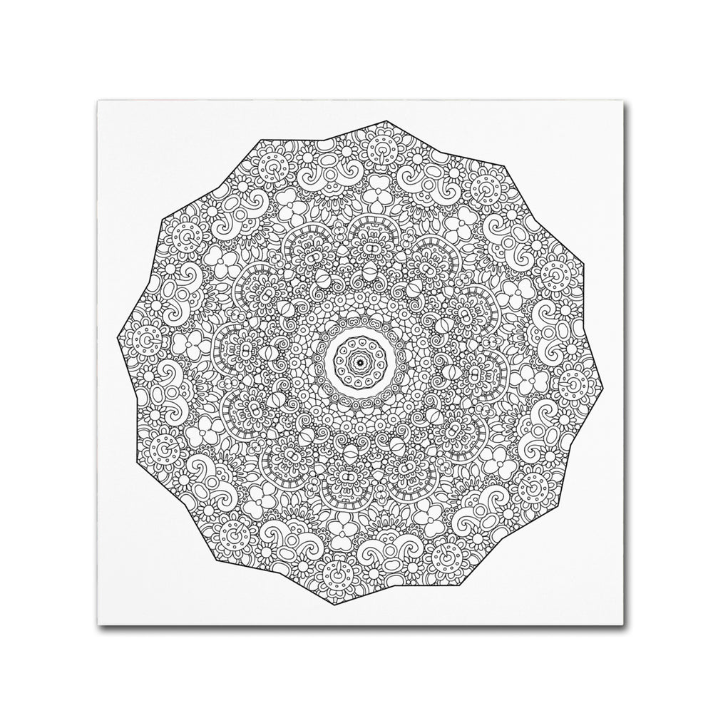 Kathy G. Ahrens The Sigh Mandala Line Art Canvas Wall Art 14 x 14 Image 2