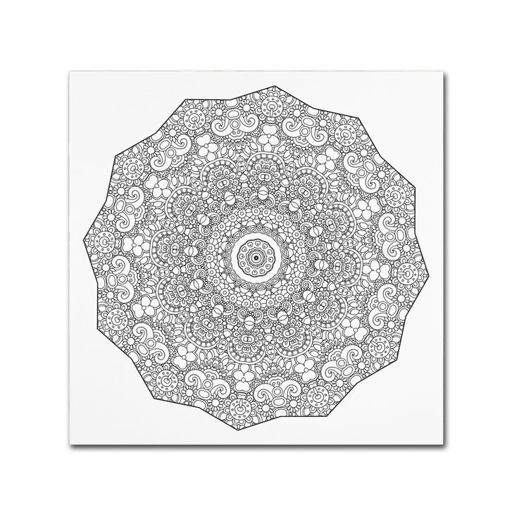 Kathy G. Ahrens The Sigh Mandala Line Art Canvas Wall Art 14 x 14 Image 2