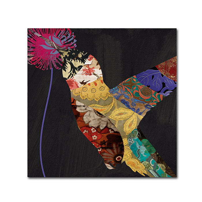 Color Bakery Hummingbird Brocade II Canvas Wall Art 14 x 14 Image 1