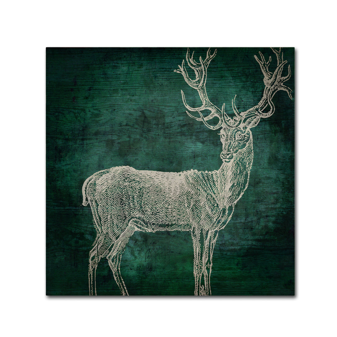 Color Bakery Emerald Deer Canvas Wall Art 14 x 14 Image 2