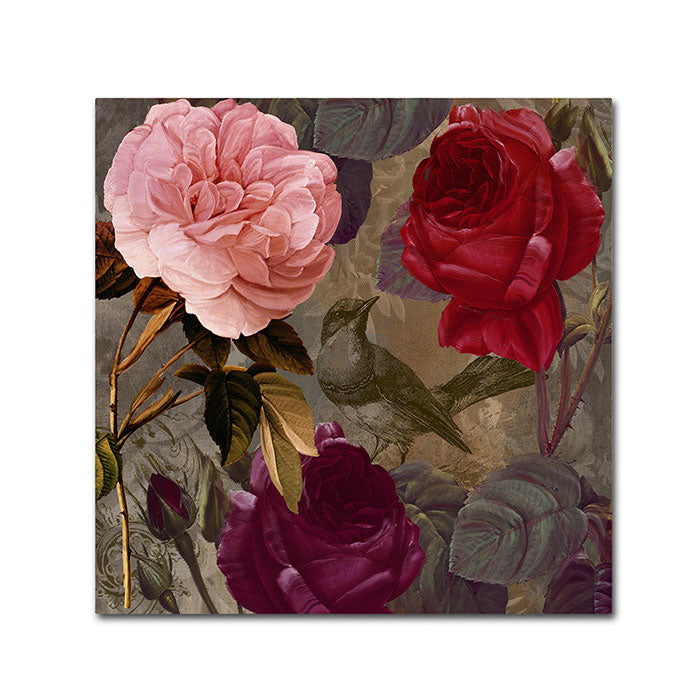 Color Bakery Birds and Roses Canvas Wall Art 14 x 14 Image 1