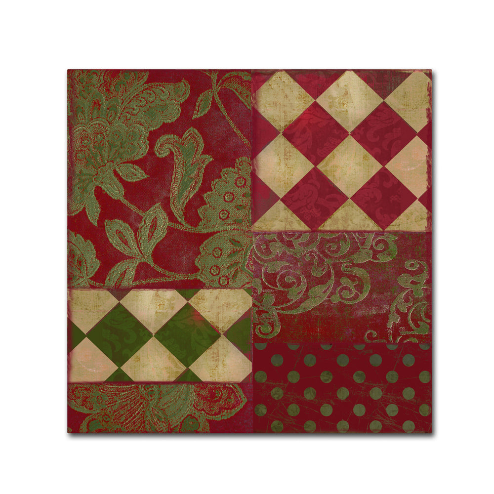 Color Bakery Merry Christmas Patchwork II Canvas Wall Art 14 x 14 Image 2