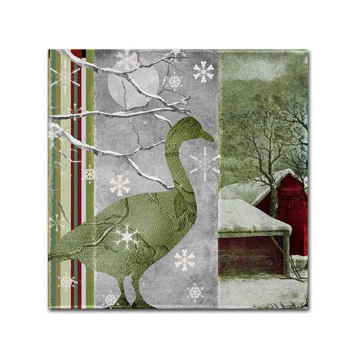 Color Bakery Country Xmas Duck Canvas Wall Art 14 x 14 Image 1