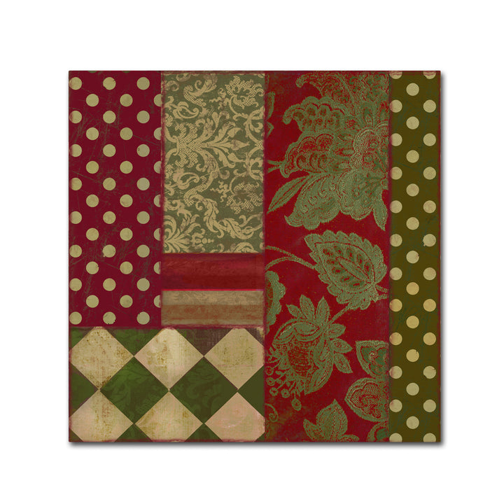 Color Bakery Merry Christmas Patchwork III Canvas Wall Art 14 x 14 Image 2