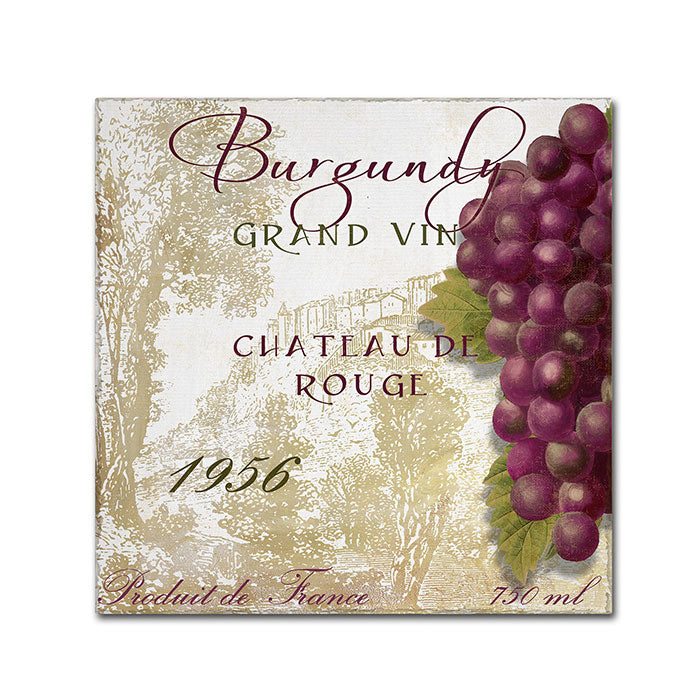 Color Bakery Grand Vin Burgundy Canvas Wall Art 14 x 14 Image 1